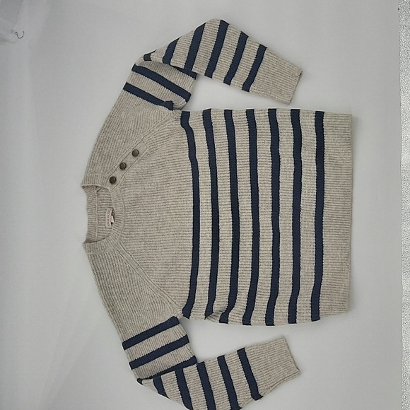 Knox Rose Women's Crewneck Ribbed Pullover Sweater navy/cream size M NWT - Picture 4 of 12